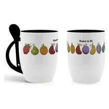 Taza One Piece Akuma No Mi Frutas Taza Cerámica Con Cuchara - Negro - Ver 1