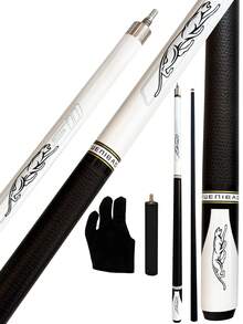High Quality Carbon Fiber Billiard Cue, 1/2 Technology Billiard Cue [10mm/11.5mm/13mm] Tip, Length Is 146cm/57.4in, Weight Is 19-20oz, Anti-Slip Leather Grip For More Accurate Striking, Comfortable Grip With Clear Feel, It Is A Great Billiard Cue - The Best Gift For Billiard Enthusiasts - A Pool Cue + an Extension Cue + a Glove - View 1