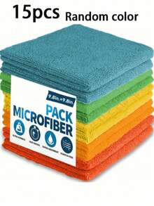 1/5/10/15/20/30pcs Multi-Color Microfiber Cleaning Towel Set - Kitchen Cleaning Cloth, Mixed Colors, Bamboo Fiber, Super Absorbent, Lint-Free, Oil-Resistant, 9.8"*9.8", Kitchen, Bathroom, Home Supplies - Multicolor - View 14