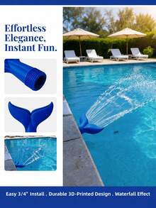 1/2Pcs Universal Pool Fountain Aerator Sprayer, 3/4 Inch Male Thread Pool Waterfall Jet, Tool-Free Hand-Tighten Installation, Adjustable Cooling & Oxygenating Sprinkler For Above Ground & Inground Pools, Summer Pool Accessory - Fish Tail Nozzle - View 4