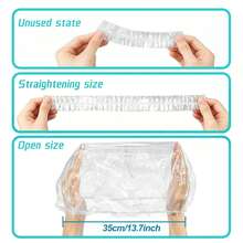 100pcs Disposable Shower Caps, Unisex, Plastic Waterproof Durable, Transparent Large Size Plastic Hair Caps, Suitable For Deep Conditioning, Hair Care, Travel Essential Accessories - Multicolor - View 4
