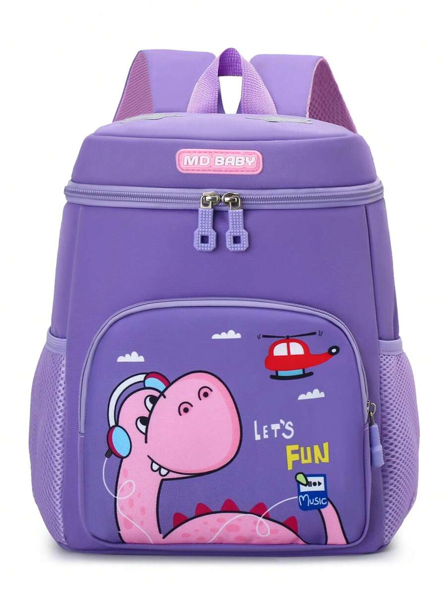 New Student Backpack, Cute Dinosaur Pattern Design, Suitable For Boys And Girls, Lightweight And Simple, Perfect For School Or Travel.