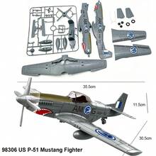 1/35比例塑膠模型組裝套件 F4U飛機積木 美國P-51 Mustang飛機 英國Spitfire飛機玩具 - 彩色 - 查看 11