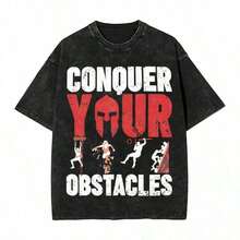 Camisetas Spartan Race Lavadas, Ropa Urbana, Camisetas Cool de Hip Hop, Camiseta Sparta Super, Camisetas de Algodón para Hombre y Mujer, Estampados Harajuku, Conjuntos de Verano para Mujer, - Blanco - Ver 1