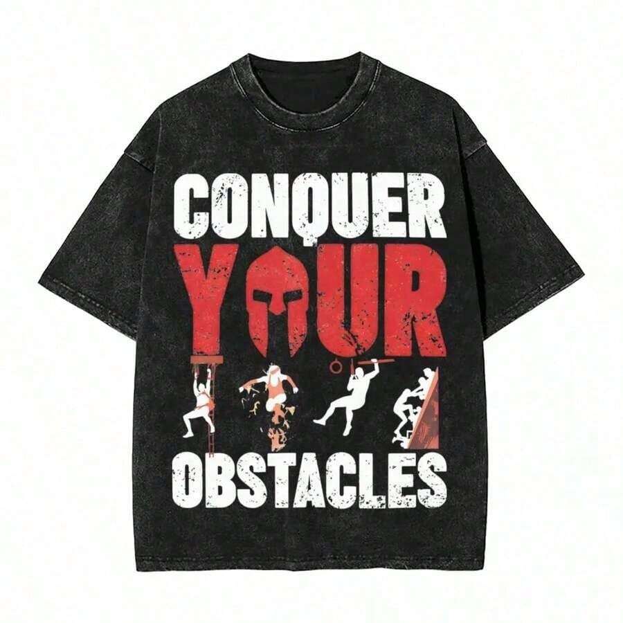 Camisetas Spartan Race Lavadas, Ropa Urbana, Camisetas Cool de Hip Hop, Camiseta Sparta Super, Camisetas de Algodón para Hombre y Mujer, Estampados Harajuku, Conjuntos de Verano para Mujer, - Blanco - Ver 1