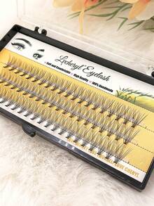 60 Clusters DIY Eyelash Extensions 10D Natural Lashes Volume Individual Eyelashes Extensions Lash Clusters DIY At Home Eyelash Clusters Fake Lashes Makeup Tools - C - View 10