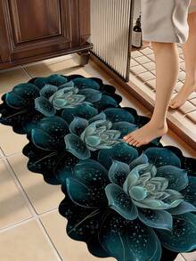 1pc Gilded Floral Pattern Bath Mat, Bathroom Rug, Door Mat, Small Rug, Carpet, Floor Mat, Home Decor, Area Rug, Outdoor Mat, Home Decor, Area Carpet, Bedroom Rug, Washable Carpet - Multicolor 17 - View 4