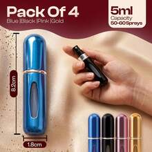 5ml Travel Perfume Bottle Refillable Atomizer Sprayer Perfume,Leakproof Perfume Atomizer Travel, Portable Refillable Perfume Bottles, (Blue, Black, Pink, Gold) - 藍色,粉紅色,金色,銀色 - 查看 11
