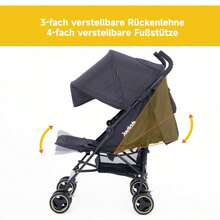 Dog Buggy, Small, Foldable With Reclining Function, Foldable Travel Buggy Up To 22kg, Including Sun Canopy, Rain Cover And Cup Holder - 黑色 - 查看 2