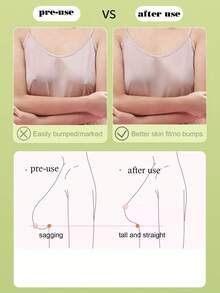 2pcs Invisible Bra Accessory Set With Breast Lift Pads - Lifts Breasts, Suitable For Strapless Dresses, Women's Lingerie And Underwear Accessories - Beige - View 3