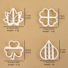 MIANXIAOXIN 4pcs Leaf Cookie Cutter Set, Maple Leaf Clay Mold, Tropical Eucalyptus Leaf Baking Tool, Clover Party Decoration - Multicolor - View 8
