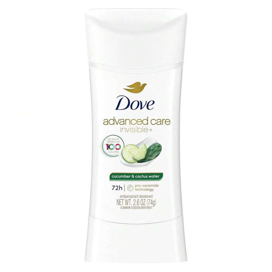 Dove Advanced Care Antiperspirant Deo Stick Cucumber & Cactus Water Invisible To Help Skin Repair With ProCeramide Technology That Boosts Ceramide Levels 72hr Odor Control & Sweat Protection 2.6 Oz-Father's Day UW3X - 2.6盎司(1包) - 查看 1