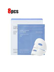 Mascarilla facial hidratante profunda de colágeno 6 piezas, contiene ácido hialurónico y niacinamida, mascarilla reafirmante antienvejecimiento sin alcohol, suaviza líneas finas reduce poros ilumina la piel, mascarilla facial de reparación nocturna, unisex adecuada para todo tipo de piel, regalo del Día de San Valentín y vuelta al colegio, 1/3/6/12/24 piezas - Celeste - Ver 10