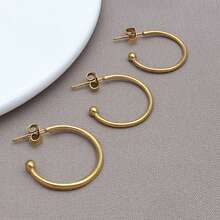 3pcs/Lot 19-28mm C-Shaped Stainless Steel Ear Hooks Earring Posts With Loop C Shape Ear Studs Earrings DIY Jewelry Making Accessories Supplies - Multicolor - View 20