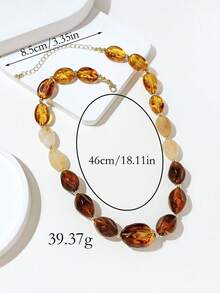 1 buah Kalung Manik Akrilik Tebal Berwarna-warni Gaya Bohemian Vintage Modis untuk Wanita - MultiWarna - View 3