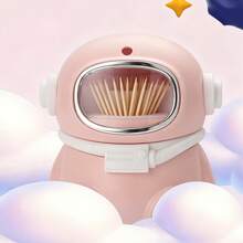 1pc New Astronaut Automatic Pop-Up Toothpick Holder, Creative Cartoon Toothpick Tube For Home, Press To Dispense, Automatic Rebound Retrieval, Dust-Proof Sealed Anti-Dust, Thick And Durable, Rounded Edges For Hands, Cute Astronaut Design, Macaron Multi-Color Options - Multicolor - View 6