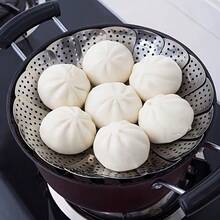 1 Piece - Extendable Stainless Steel Steamer Basket - Foldable And Adjustable Vegetable Steamer Basket, Drain Basket, Suitable For Most Cookware, Ideal For Cooking Pasta, Vegetables, And Seafood, Suitable For Everyday Household Steaming Preparation. - View 9