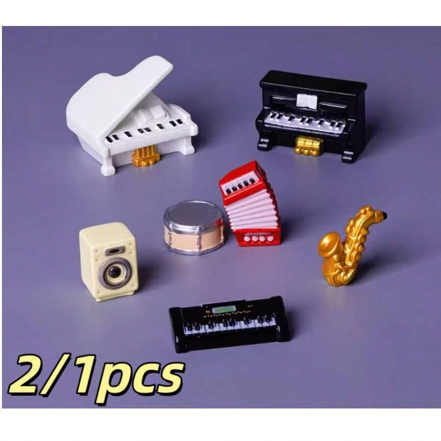 迷你白色樹脂鋼琴雕塑裝飾品,優雅桌面飾品,音樂主題裝飾,適合音樂愛好母親的完美禮物,居家辦公室仙女花園蛋糕裝飾 - 多色 - 查看 1