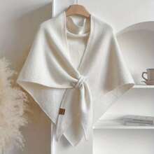 Chal triangular versátil para mujer occidental, lana cálida, otoño invierno, nuevo bufanda exterior, chal decorativo, estilo versátil - Gris - Ver 8
