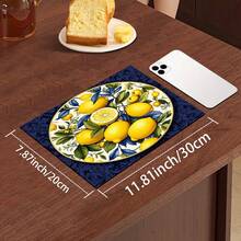 1pc Lemon Pattern Absorbent Drying Mat, Kitchen Decor Coffee Machine Mat, Hand Drip Coffee Pot Drainer Mat, Kitchen Floor Mat, Table Mat, Kitchen Countertop Dish Drying Mat, Breakfast Mat, Heat-Resistant Drainer Mat With Non-Slip Backing, Diatomaceous Earth Drainer Mat, Stain-Hiding, Super Absorbent Kitchen Drainer Mat, Easy-To-Clean Dish Rack Mat, Perfect For Kitchen, Dining Table, Coffee Shop, Bar, Holiday, Party, Home Decor, Holiday Gift - Multicolor - View 11