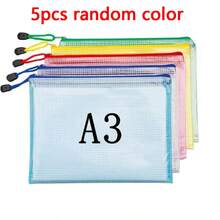14/7/5/1pc Waterproof A3A4 Zippered PVC Project Folders With Colorful Grid Design - Art And Document Organizer Bags - Color - View 12