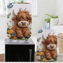 1pc Cute 2D Animal Pattern Water Dispenser Bucket Cover Dustproof Decorative Water Bucket Dispenser Cover Reusable Home Dust Cover - Multicolor - View 3