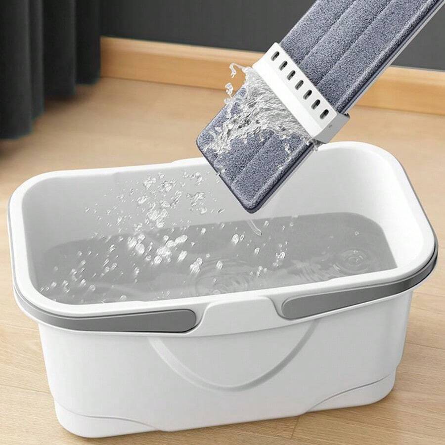 New Large Mop Set With 360° Rotation, Reusable Microfiber Mop Pad, Suitable For Tile, Hardwood And Composite Floors Wet And Dry Cleaning, Hands-Free Floor Mop, Home Use First Choice