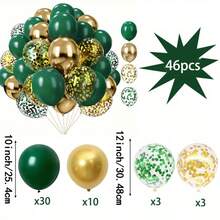 Sage Green And Gold Balloons- 47Pcs Gold Dark Green Balloons With Aluminum Foil Sequin Balloon, Helium Balloon For Jungle Theme Party Decorations Birthday Engagement BabyShower - 18 YEARS - View 2