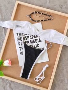 Polovedo Official, 2026 Women's Summer New Style, Black, Beach Vacation Date Party, Detachable Spaghetti Strap, Sexy Bikini Set - Multicolor - View 4