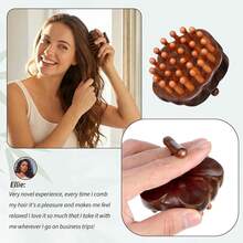 1/2pcsWooden Scalp Massager Comb For Promote Hair Growth, Natural Wooden Hair Brush Portable Handheld Head Gua Sha Brush Round Anti-Static Head Massage Tool For Men Women Spa - View 3