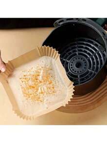 50pcs/100pcs Air Fryer Parchment Paper Liners, Non-Stick Oil-Absorbing Baking Paper, Leak-Proof Food Mat - Multicolor - View 5