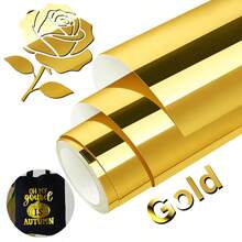 25cm X 75cm Gold Metallic Foil Heat Transfer Vinyl Roll, Easy To Cut, DIY Heat Press Design Suitable For T-Shirts - Gold - View 12