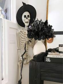 6/12pcs Halloween Floating Witch Hat, Suitable For Devil's Night Party, Dinner Party, Ball, Bar, Living Room, Bedroom, Restaurant Ceiling Background Wall, Halloween Day Of The Dead Horror Scene DIY Activity Decoration, Simple Home Creative Atmosphere Arrangement, - Black - View 8