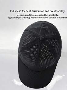 [1pc] Men's Breathable Mesh Quick-Dry Baseball Cap, Large Sun Protection Hat, Outdoor Fishing Sports Sun Hat, Father's Day Gift - Multicolor - View 7