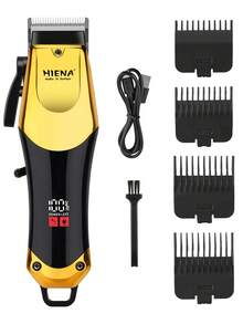 HIENA Professional Electric Hair Clipper Set Of 3pcs, Suitable For Beard And Hair Trimming, Wireless Design, Supports USB Charging, Multi-Purpose Gold Set For Home Or Travel - An Ideal Gift For Men On Father's Day, Suitable For Daily Beauty Occasions - View 11