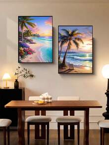 2pcs DIY Diamond Painting Sticker Embroidery Landscape Running Water Waves Home Decor Full Drill 30*40cm - Sets - View 2