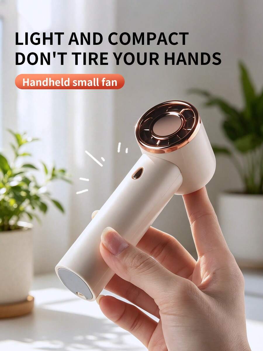 AOYI 1pc Rechargeable Digital Display Portable Handheld 100-Speed Adjustable Mini USB Charging Fan - Multicolor - View 1