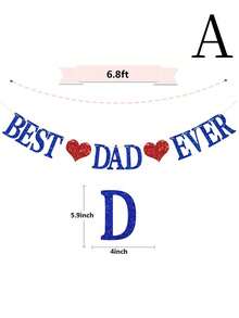 1 Set "Best Dad Ever" Banner, Happy Father's Day Glitter Decor Banner, Suitable For Father's Day Party, Party Banner, Flag, Birthday Party Decor Banner, Family Gathering Father's Day Decor Banner - Multiple Styles - View 3