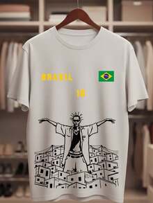 Camiseta Brasil e Sabotage Camisa  Streetwear Roupa Masculina - Branco - Visão 1