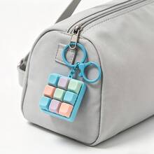 1pc Random Color 9-Key Mechanical Keyboard Keychain, Fingertip Stress Relief Macaron Color Soft Rubber Material, Random Color And Style, Suitable For Travel And Office Use, With Relaxation And Stress Relief Function, Perfect As Birthday, Easter And Christmas Gift - Multicolor - View 3