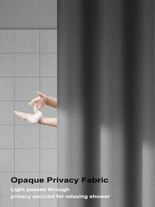 Solid Color Thickened Waterproof Bathroom Shower Curtain Set, No-Drill Installation, Hotel Dorm Shower Curtain Window Curtain Door Curtain - Grey - View 3