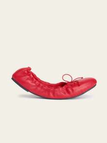 2026 Spring/Summer New Women's Bow Decor Ballet Flats - Red - View 8