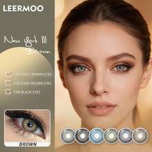 Leermoo One Pair New York III Brown Colored Contact Lenses – Yearly Use For Daily Beauty & Parties | 14.2mm / 8.6mm | Small Pupil Hole | Silicone Hydrogel | Perfect For Dark Brown Eyes | Unisex | 2026 Color | Great Gift For Her - New York III Brown - View 7