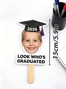 Customized Graduation Class Decorative Fan, Personalized Photo Printed On Fan Surface, Suitable For Learners, Graduation Season Decoration, Party Events And Gift Choice - Multicolor - View 6