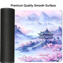 中式風格山脈全紫色大尺寸桌墊 景觀加大滑鼠墊 電競加長 XXL 鍵盤墊 大筆電電腦滑鼠鍵盤墊 辦公桌裝飾 - 查看 6