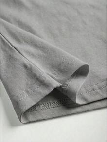 Camiseta de manga corta para mujer, disponible en varios colores, corte holgado - Gris - Ver 4