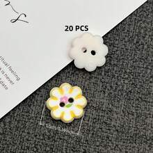 10/20/24/30/42入 1.5cm 清新糖果色 8瓣梅花形印花彩色樹脂塑膠鈕扣，適用於兒童服飾、髮飾、針織衫、大衣、手工縫製裝飾鈕扣、情人節禮物DIY材料、DIY服飾與手工藝、藝術用品、縫紉配件 - 彩色八瓣花 - 查看 13