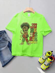 Camiseta de secado rápido para niños, diseño vintage de celebración del Día de la Libertad de los Afroamericanos de 1865 - Adecuada para niños y niñas - Camiseta ligera de manga corta para v - Gris - Ver 6