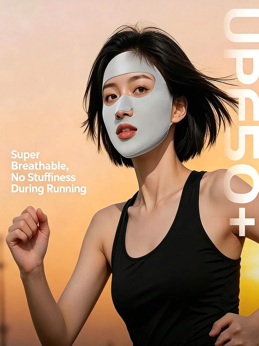 Women's Full Face Sun Protection Mask, Summer Sports Running Face Cover, Ice Silk UV Protection Thin Breathable Facekinni - Multicolor - View 1