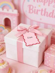 6/25/50Pcs Scallop-Shaped Name Cards With Ribbons, Handwriteable Table Place Cards For Wedding, Birthday, Engagement Dinner, Anniversary & Business Banquet, DIY Gift & Table Setting Decorations For Party Celebration - View 5